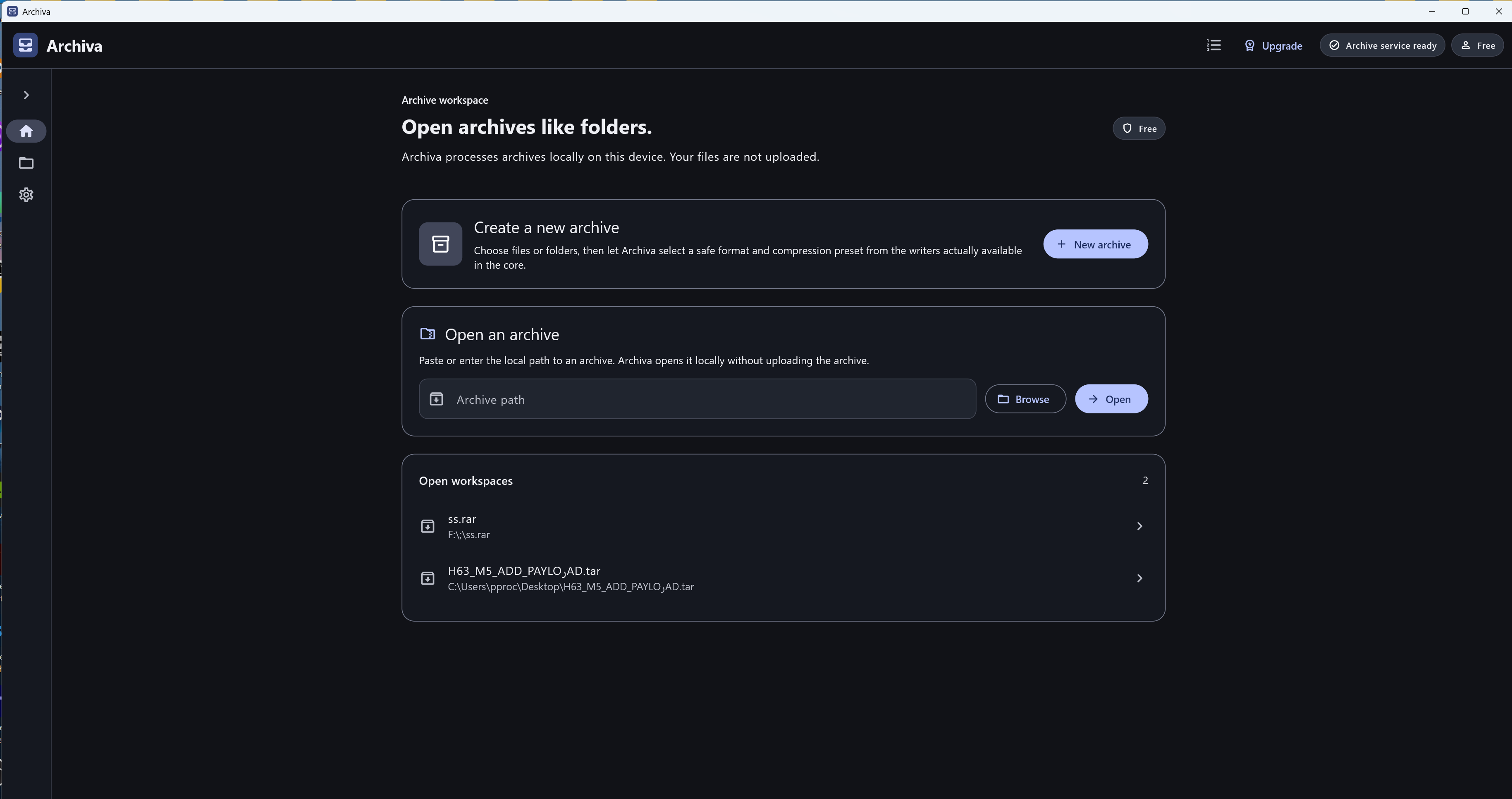 Archiva screenshot 1